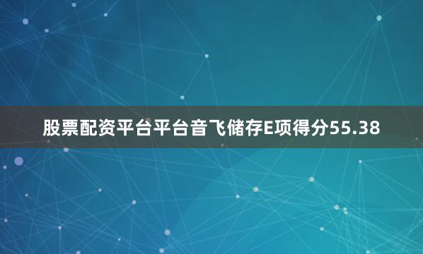 股票配资平台平台音飞储存E项得分55.38