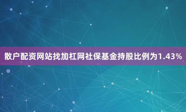 散户配资网站找加杠网社保基金持股比例为1.43%