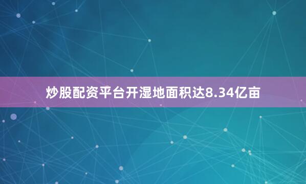 炒股配资平台开湿地面积达8.34亿亩